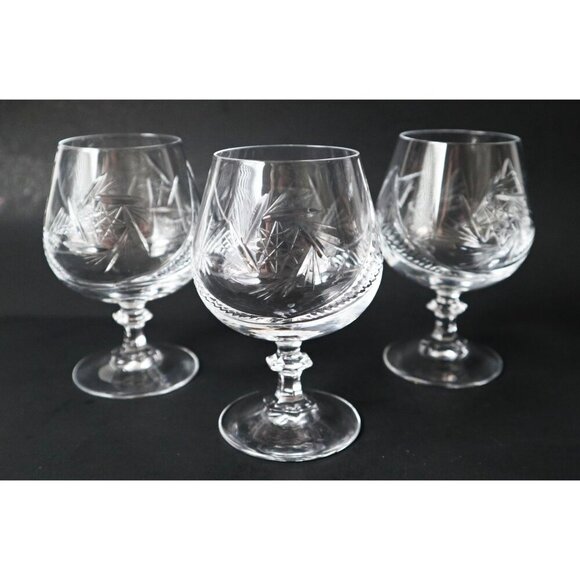 6 Vintage Cognac Glasses Brandy Snifter Crystal Barware Wine Cocktail liqueur - Picture 5 of 5